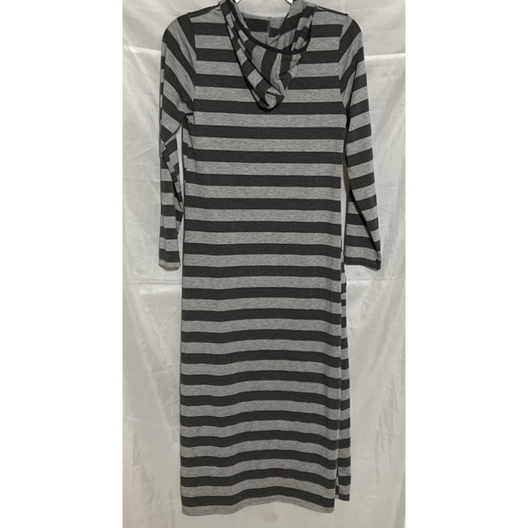 J Mode USA Gray Stripped Super Soft Cardigan W/Hood, Size S MAKE AN OFFER!!! - Picture 3 of 6